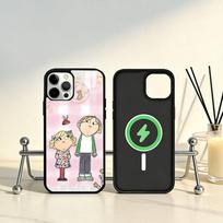 C-Charlie and L-Lola Cute Phone Case For iPhone17,16,15,14,13,12,11 Plus,Pro Max Magnetic For Magsafe Wireless Charging iPhone11PRO