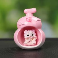 Feng Shui Pixiu Car Ornament Resin Lucky Prosperity Decor For Dashboard Enhancements rožinė