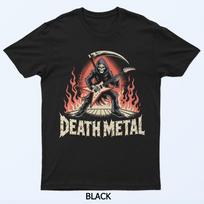 Death Metal Grim Reaper Guitar Funny Heavy Rock Music T-Shirt S įvairiaspalvis