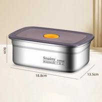 Stainless Steel Camping Lunch Box Leak-proof Large Capacity Bento Box Sealed Refrigerator Freezer Storage Box Camp Supplies