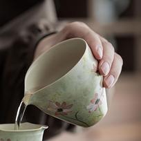 Ceramic Daisies Tea Pitcher Vintage Floral Tea Fairness Cup For Home Decor China Mainland
