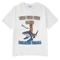 Italian Brainrot Tralalero Tralala Tung Tung Tung Sahur Funny Meme Tshirt Women Fashion Loose T Shirts Women Tshirts S