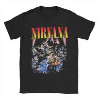 Men's Nirvana Rock Band T Shirts Kurt Cobain Pure Cotton Top Tees Summer Classic Short Sleeve T Shirt O-Neck Popular Tshirt S įvairiaspalvis