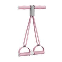 Separable Pedal Ankle Puller Resistance Sit-up Pull Handle Elastic Yoga Band with Rope Men Women rožinė