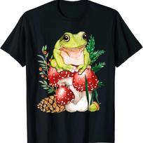 Cute Cottagecore Fungi Frog Farmcore Aesthetic Frog Styles T-Shirt. Premium Cotton Short Sleeve O-Neck Mens T Shirt New S-3XL S įvairiaspalvis