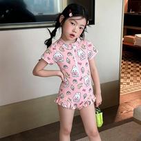 Girls' Swimwear Fresh and Fashionable Printed One-Piece Swimsuit for Little Girls—Perfect for Beach Vacations S [recommendation 10-12.5kg ]