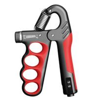 Hand Grip Strength Trainer Mechanical Forearm Exerciser Adjustable Men Women Countable 5-100KG Muscle Strengthener Developer raudona