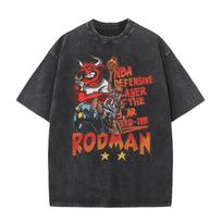 Dennis Rodman Vintage Washed T-Shirt Men Women Cool Hip Hop Gothic Loose Casual Oversized Top O-Neck High-street Harajuku Y2K Fashion Summer New Tee L