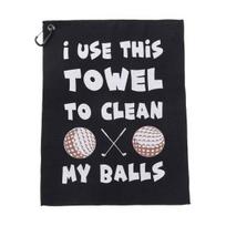 Golf Towel Microfiber Printed Funny Clip for Cleaning Towel with Golf Ball Golf Fans Friends M juoda