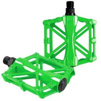 2Pcs MTB Road Bike Ultralight Pedals Alloy Bearing Anti-Slip Bicycle Aluminum žalia