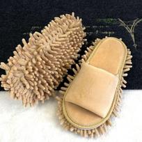 Washable Mopping Shoes Microfiber Cleaning Slippers Cleaning Tools Wiping Slippers  Bathroom L smėlis