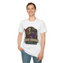 Skeleton Knitting Gothic Halloween Cozy Crochet Grim Unisex Softstyle T-Shirt S įvairiaspalvis