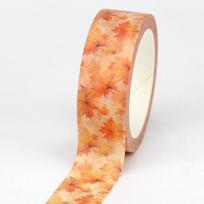 NAUJAS 1 vnt. 10 m Dekoratyvinis grybų, voveraičių, oranžinių lapų Rudens Washi juostos rinkinys Scrapbookingui, Maskavimo juosta, Mielos dienoraščio raštinės priemonės