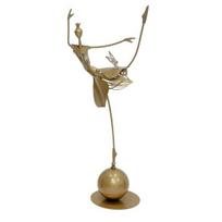 Senovinis metalinis šokančios merginos sodo ornamentas, vandeniui atsparus, blukimui atsparus ornamentas lauko dekoras B