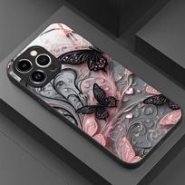 Luxury Fashion Butterfly Pattern Glass Material Phone Case For iPhone 17 16 15 14 Pro Max 13 12 11 16E 17Air 7 8 Plus XS X Cover iPhone 16e