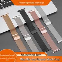Breathable Stainless Steel Milanese Loop Watch Strap for Apple with Double Magnetic Clasp For Apple 38/40/41mm