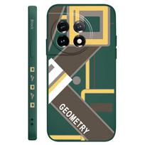 Beautiful Geometry Phone Case For Oneplus 13 13R 12 12R 11 11R 10 10R 10T 9R 9RT 9 8T 8 7 7T Pro 5G Liquid Silicone Cover OnePlus 11 5G tamsiai žalia spalva