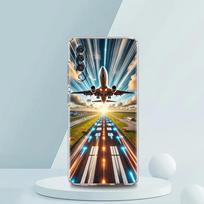 Transparent Phone Case for Samsung Galaxy A16 A14 A12 A22 A24 A42 A06 A20 A30 A40 Soft TPU Cover Travel-Nspired Airplane Route for Samsung A10