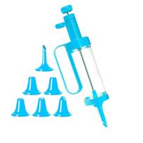 Cookie Decorating Tool Set Cookie Press with Multiple Nozzles Baking Decorating Gun for Cake Pastry Icing Dough Extruder One Size mėlyna