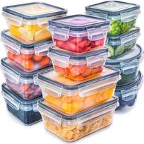 12PCS/SET Plastic Kitchen Storage Container Transparent Food Freezer Box  Meal Prep 12PCS/SET
