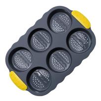 Heat Resistant Silicone Baking Pan 6 Cavity Burger Bun Maker Soft Bread Loaf Pan  Household pilka
