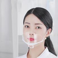 10Pcs Creative Shapes Clear Plastic Catering Mask Hotel Beauty Chef Waiter Protective Mask Reusable Visible Splash Proof Mask