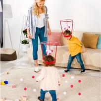 Interactive Head Basketball Game Set with Adjustable Hoop and 20 Soft Balls for Indoor Outdoor Family Fun and Group Play Activities One Size
