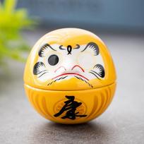 Ceramic Daruma Crafts Cartoon Lucky Cat Ornament Creative Daruma Doll  Landscape geltona