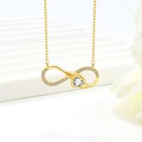 Mobius Strip Heart Necklace With Cubic Zirconia Diamonds Elegant Clavicle Chain For Women Fashion Simple Jewelry Gift auksas