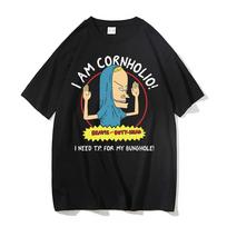„I Am Cornholio“ marškinėliai „Beavis Scary Art Gift“ unisex marškinėliai trumpomis rankovėmis „Beavis and Butt Head“ marškinėliai, man reikia TP mano Bunghole marškiniams S įvairiaspalvis