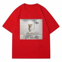 I Got Too Silly Funny Sad Crying Cat Model T-shirt Women's Short-sleeved T-shirt Casual and Comfortable Couple Street Wear S įvairiaspalvis