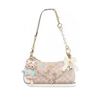 COACH shoulder bag [Customized bag] Teri 24 classic presbyopic Logo zipper closure, pendant, scarf, bow, printing, extension Yi Nian Jing Basic Model balta