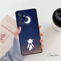Bunny Rabbit Night Sky Moon phone case For Samsung Galaxy S24 S25 S23 S22 Ultra Note 10 20 Plus S20 S21 FE Cover For Note10 Pro(Plus)