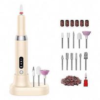 Portable Electric Nail Drill Set for Manicure Pedicure Gel Removal and Polishing Tool Kit chaki