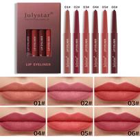Lūpų rašiklis vandeniui atsparus lūpų dažų rašiklis Pink Matte Lip Color Rotary Lipliner 0.5g*6pcs