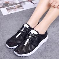 2024 Hottest sell Summer Outdoor Women Sneakers Casual White Women Shoes Breathable Ultralight Cutout Solid Kintting zapatos mujer 35