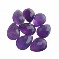 Natūralus violetinis ametisto kabošono akmuo - AAA+ kriaušės formos laisvas brangakmenis - Įvairių dydžių 6x9mm violetinė