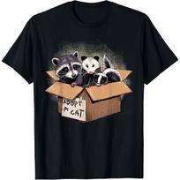 Adopt A Cat Shirt Raccoon Opossum Skunk Adopt A Street Cat T-Shirt S juoda