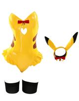Beautiful Girl Costume Cosplay Anime Game Uniform Sexy Cute Adorable Open Chest Sleeveless Bodysuit Leotard Cute Outfit Set Fancy Dress Transformation juoda
