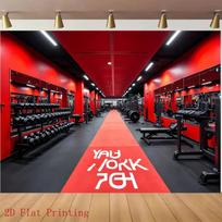 2D Red Gym Backdrop, Fitness Workout Room Tapestry for Party & Live Streaming 47.2x31.5inch/120*80cm