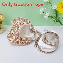 Pet Chest Strap Leash For Small Dogs With Cherry And Duck Print Design BrownCherry,S