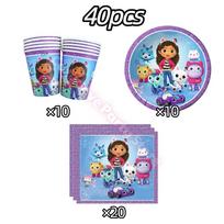 Dollhouse Gabby Birthday Party Decoration Gabby Plates Cups Napkins Cake Topper Balloons For Kids Party Favors Gifts Photo Booth Other