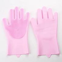 Dishwashing 2Pcs Gloves For Household Chores Kitchen Durable Silicone Rubber Faux Leather Washing Clothes Household Gloves