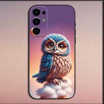 Cute Owl Phone Case For Samsung S25,S24,S21,S22,S23,S30,Ultra,S20,Plus,Fe,Lite,Note,10,9,5G Black Soft Cover Samsung S25ULTRA