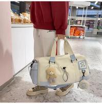 Large Capacity Gym Bag for Women Canvas Storage Tote Lightweight Travel Bag Shoulder Bag with Crossbody Strap Gym mėlyna