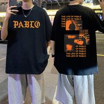 Rapper Kanye West Graphics Print T-shirt THE LIFE OF PABLO T Shirt Summer Men Women Hip Hop Fashion Oversized Short Sleeve Tees S įvairiaspalvis
