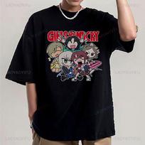Merginų Grupė Cry Anime Marškinėliai Ort Sve T-shirt Medvilniniai Vasariniai Apvalia Kaklo Iškirpte Kvėpuojantys Spausdinti Laisvalaikio Animaciniai Jaunimo Faion Pečių Plotis Viršutiniai 2XL gray