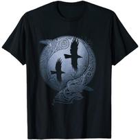 Vintage-Vi Kings Celtic Mythology Odins Raven Hugin-munin Men T-Shirt Short Sleeve Casual Cotton O-Neck Summer Shirt S įvairiaspalvis
