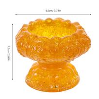 Crystal Lotus Bowl 15Cm Transparent Feng Shui Decor Home Office Desktop Ornament Water Drop Pattern Elegant Carving Art geltona