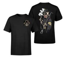Grim Reaper Firefighter T-Shirt, Vintage Streetwear Skull Graphic Tee For Men An S įvairiaspalvis